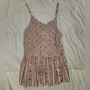 floral and stripe pattern tank top
